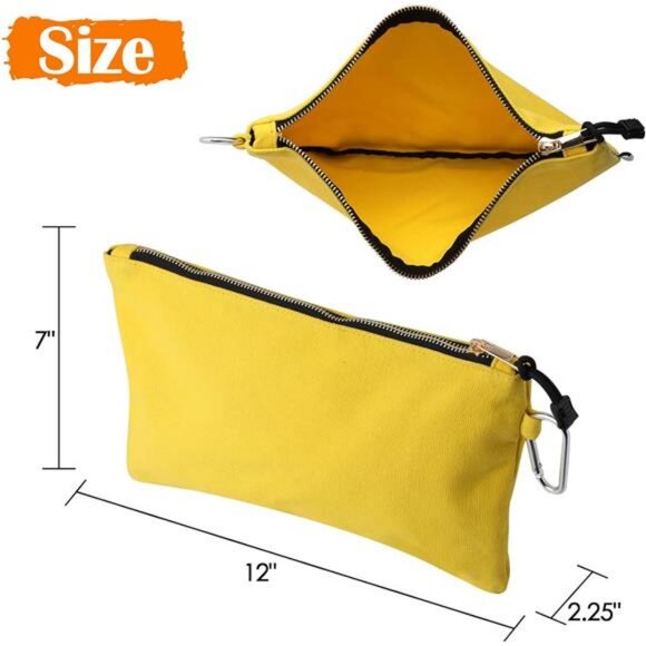 Canvas Tool Pouch Zipper Bags,16OZ(A) Utility Bags Heavy Duty Tools Pouch - Picture 5 of 8